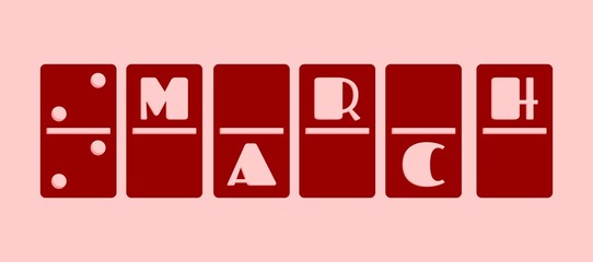 Calendar Date - March, 4. Domino bones style