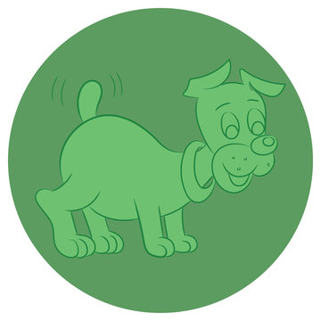 Illustration of an amusing puppy for logo or icon 