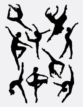 Traditional and modern dance. Male and female pose silhouette. Good use for symbol, icon, mascot, or any design you want.
