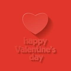Fototapeta na wymiar Classic vector greeting card for St Valentine's Day with red heart and text on red background