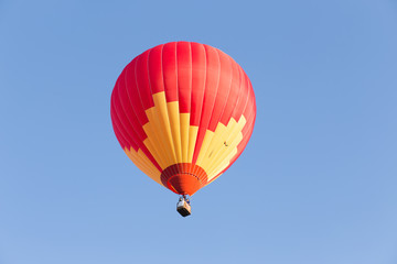 Colorful hot air balloon on blue sky