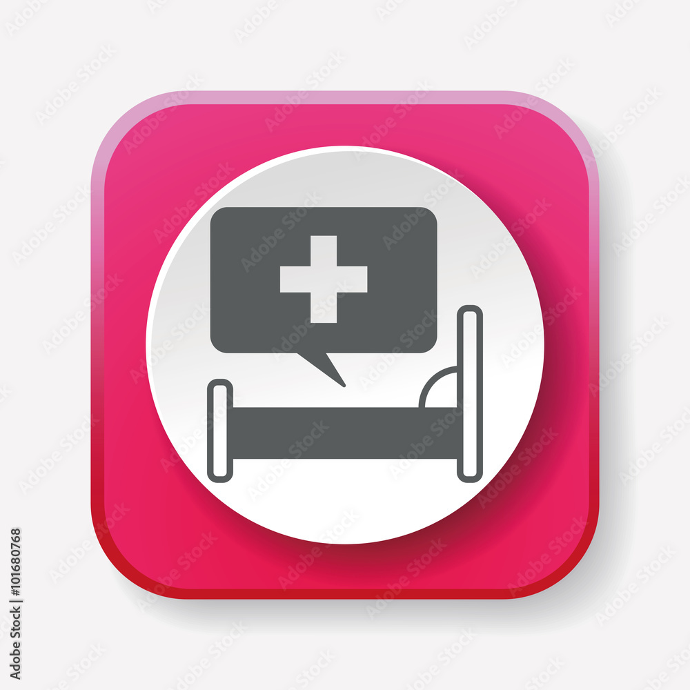 Wall mural hospital beds icon