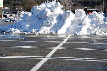 empty parking lot with snow removed