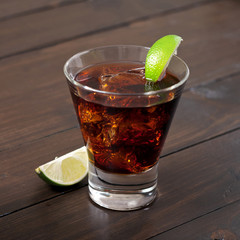 rum and cola cuba libre with Lime and Ice