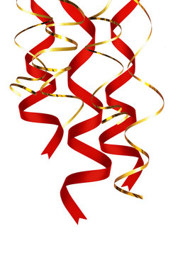 Red and golden ribbons decoration