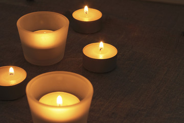 Fototapeta na wymiar Candles warm light