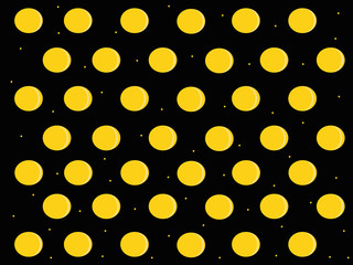 Patterns with circles on black background , vector illustration