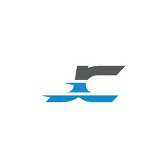 Simple Modern Dynamic Letter Initial Logo jc