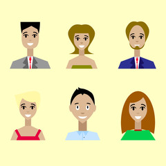 Set people faces icon.