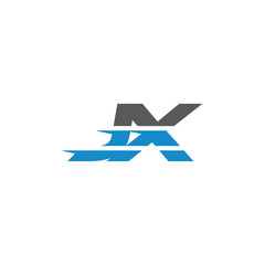 Simple Modern Dynamic Letter Initial Logo jx
