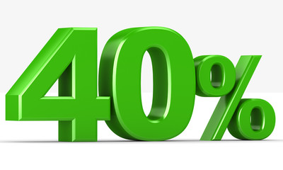 percentage of green on a white background