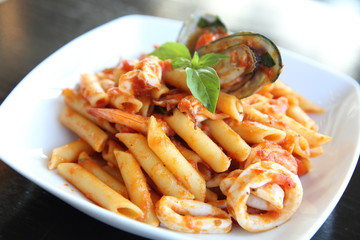 Spaghetti Penne with seafood