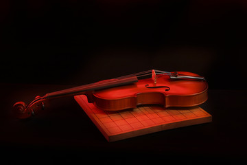 Naklejka na ściany i meble Stock Photo:.Violin isolated on black