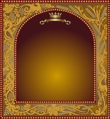 vintage background with frame from grain pattern and barrel