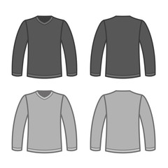 Grey Men T-shirt Long Sleeved Shirts. Vector