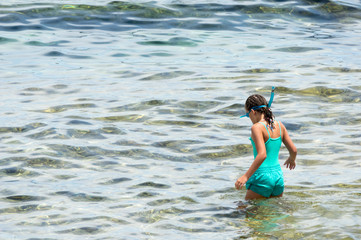 Girls both snorkelling