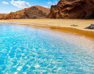Fototapeta na wymiar Fuerteventura La Pared beach at Canary Islands
