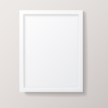Realistic Empty White Picture Frame
