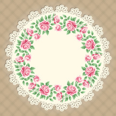 Vintage card with lace doily