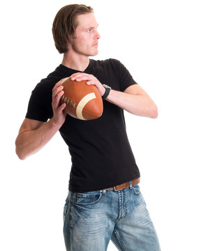 Casual Man with Football