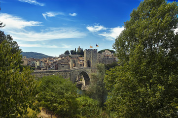 Obraz premium Puente Medieval de Besalú en Gerona (España)