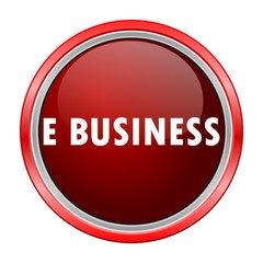 E business round metallic red button