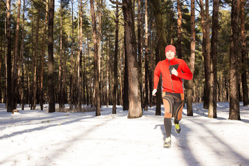 Fototapeta na wymiar Winter trail running.