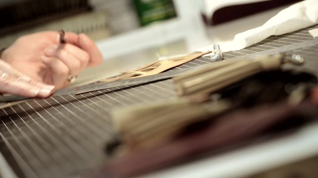 Trunk Maker at work in his luxury leather workshop