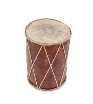 A very old wooden drum