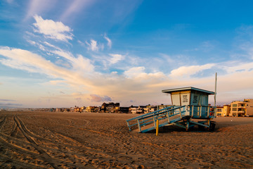 Evening sky at the 2nd St. Lifeguard Tower and The Strand in Her