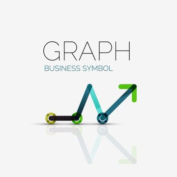 Abstract logo idea, linear chart or graph  business icon. Creative vector logotype design template