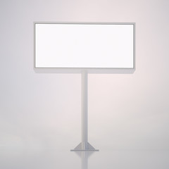 Blank white billboard with space for your advertisement against abstract background. 3d render