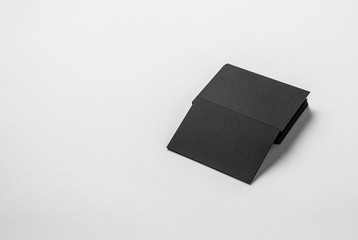 Blank black corporate identity package business card with clear white background. 