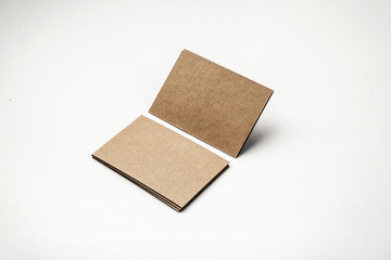 Craft business cards on a white background. Identity design, corporate templates, company style....