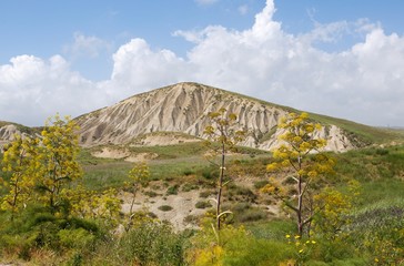 Hilly landscape near town Ribera, Sicily, Italy