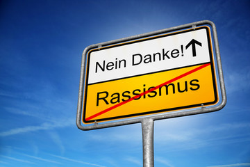 Obraz premium Rassismus / Nein Danke!