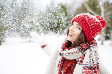 Winter smiling woman