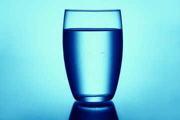 Clear and full glass of water