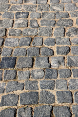 The road covered with stones