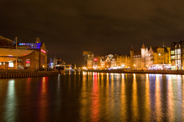 Fototapeta na wymiar Old town Gdansk by night.