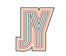 JY Retro Logo with Outline. suitable for new company. vector ill