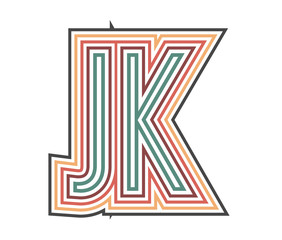 JK Retro Logo with Outline. suitable for new company. vector ill
