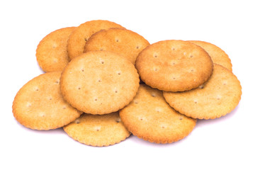 crackers on white background
