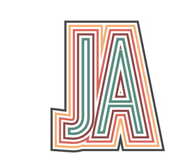 JA Retro Logo with Outline. suitable for new company. vector