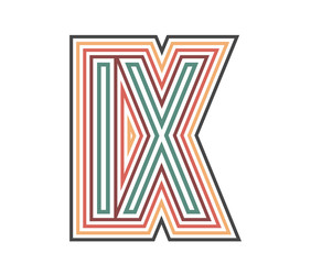 IX Retro Logo with Outline. suitable for new company. vector