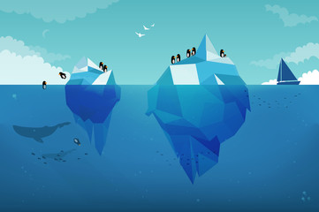 Fototapeta premium Ilustracja koncepcja góry lodowej