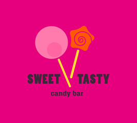 Flat simple logo template for candy shop
