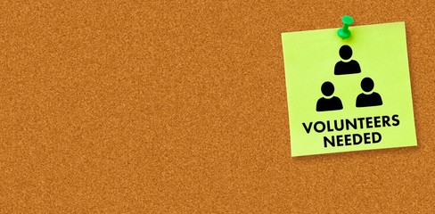 Composite image of volunteers needed