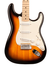 Naklejka na ściany i meble six-stringed electric guitar isolated on white closeup