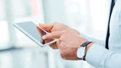 Businessman using a digital tablet